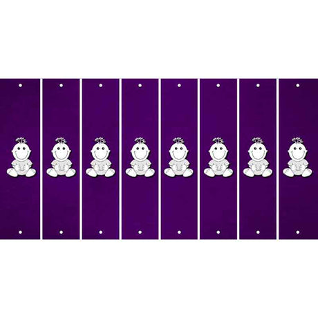 Purple Oil Rubbed Cut Fun Strips (Set of 8) BASEBALL