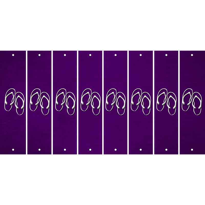 Purple Oil Rubbed Cut Fun Strips (Set of 8) FLIP FLOPS