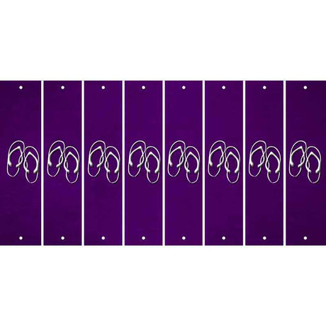 Purple Oil Rubbed Cut Fun Strips (Set of 8) FLIP FLOPS