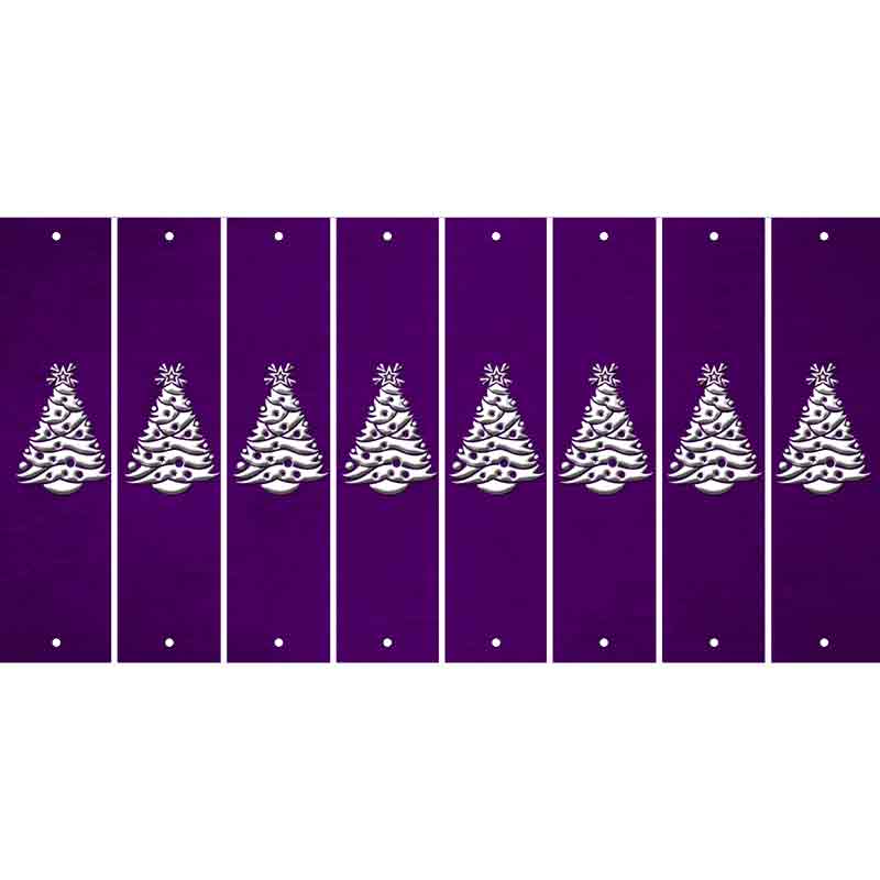 Purple Oil Rubbed Cut Fun Strips (Set of 8) CHRISTMAS TREE