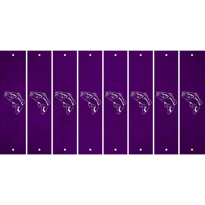 Purple Oil Rubbed Cut Fun Strips (Set of 8) FISH