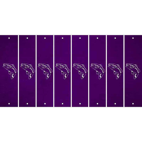 Purple Oil Rubbed Cut Fun Strips (Set of 8) FISH
