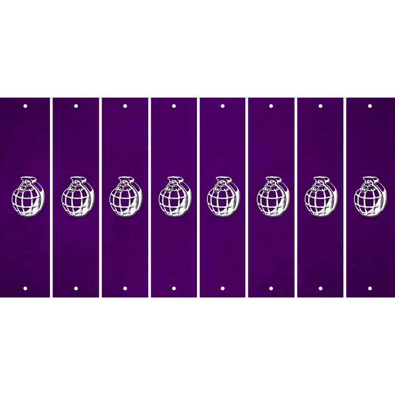 Purple Oil Rubbed Cut Fun Strips (Set of 8) HAND GRENADE