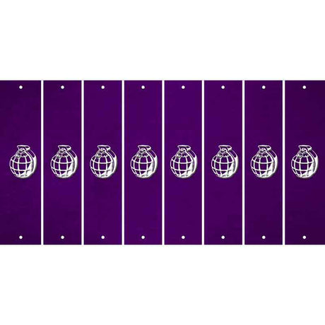 Purple Oil Rubbed Cut Fun Strips (Set of 8) HAND GRENADE