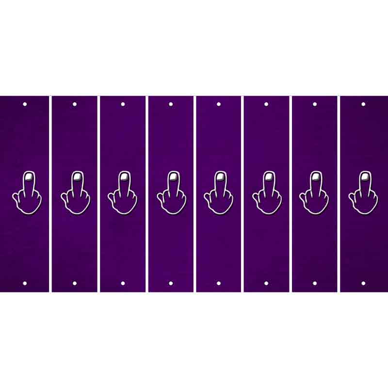 Purple Oil Rubbed Cut Fun Strips (Set of 8) MIDDLE FINGER