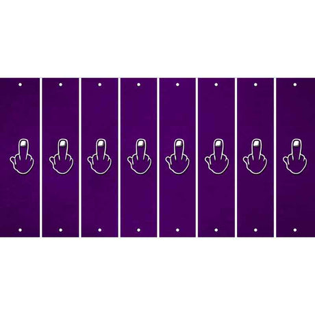 Purple Oil Rubbed Cut Fun Strips (Set of 8) MIDDLE FINGER