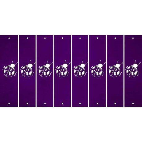 Purple Oil Rubbed Cut Fun Strips (Set of 8) LADYBUG