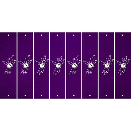 Purple Oil Rubbed Cut Fun Strips (Set of 8) BOWLING