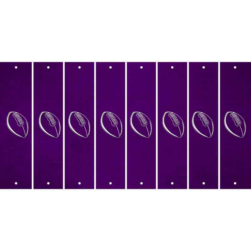 Purple Oil Rubbed Cut Fun Strips (Set of 8) FOOTBALL