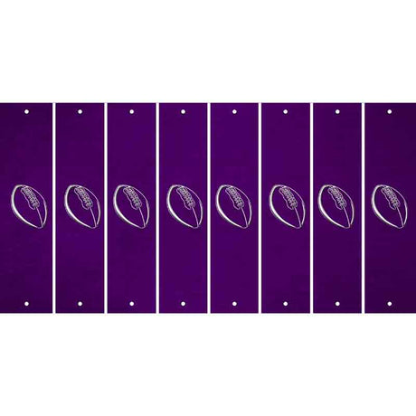 Purple Oil Rubbed Cut Fun Strips (Set of 8) FOOTBALL