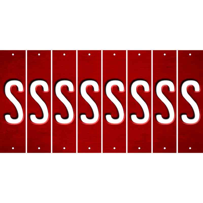 Red Oil Rubbed Cut Fun Strips (Set of 8) T