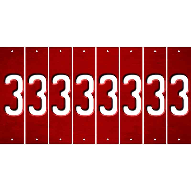 Red Oil Rubbed Cut Fun Strips (Set of 8) 4