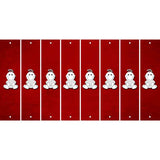 Red Oil Rubbed Cut Fun Strips (Set of 8) BASEBALL