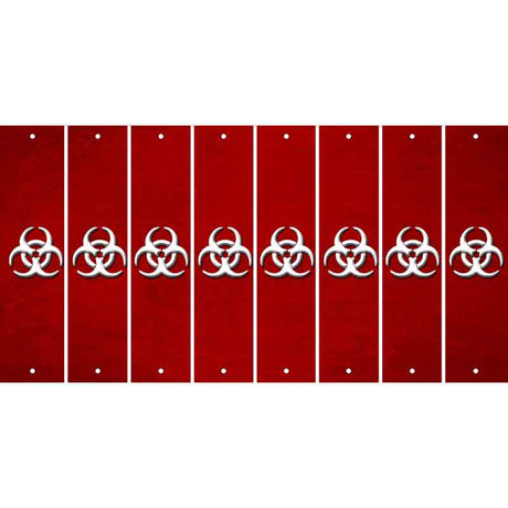 Red Oil Rubbed Cut Fun Strips (Set of 8) BIO-HAZARD