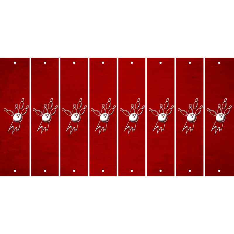 Red Oil Rubbed Cut Fun Strips (Set of 8) BOWLING
