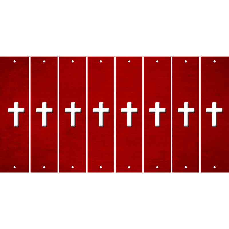 Red Oil Rubbed Cut Fun Strips (Set of 8) CROSS