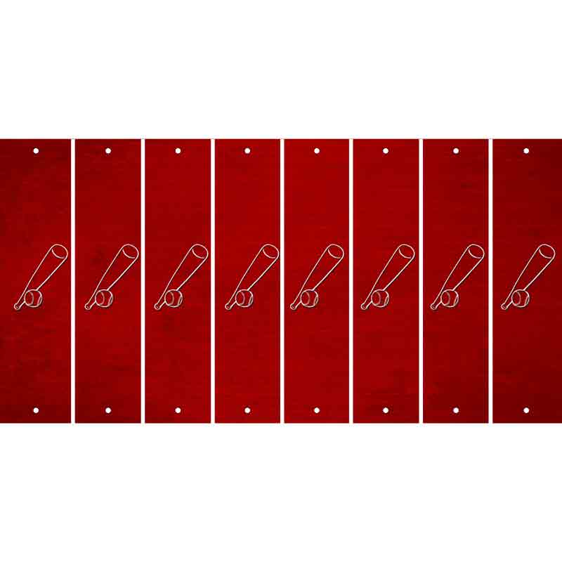 Red Oil Rubbed Cut Fun Strips (Set of 8) BASKETBALL