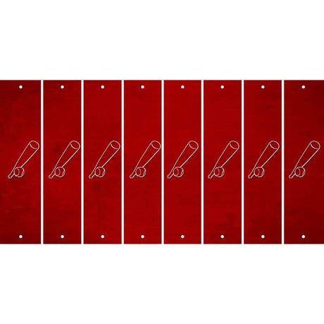Red Oil Rubbed Cut Fun Strips (Set of 8) BASKETBALL
