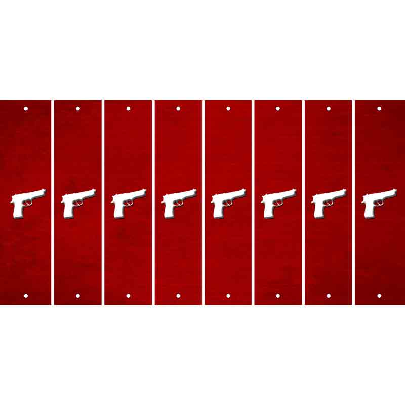 Red Oil Rubbed Cut Fun Strips (Set of 8) HANDGUN