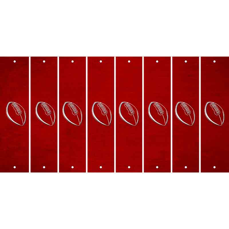 Red Oil Rubbed Cut Fun Strips (Set of 8) FOOTBALL