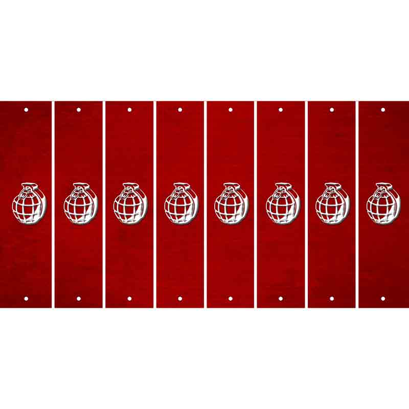 Red Oil Rubbed Cut Fun Strips (Set of 8) HAND GRENADE