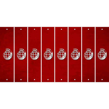 Red Oil Rubbed Cut Fun Strips (Set of 8) HAND GRENADE