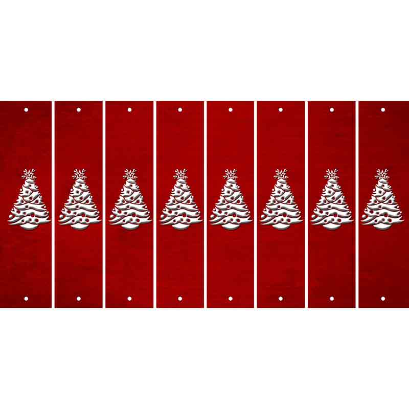 Red Oil Rubbed Cut Fun Strips (Set of 8) CHRISTMAS TREE