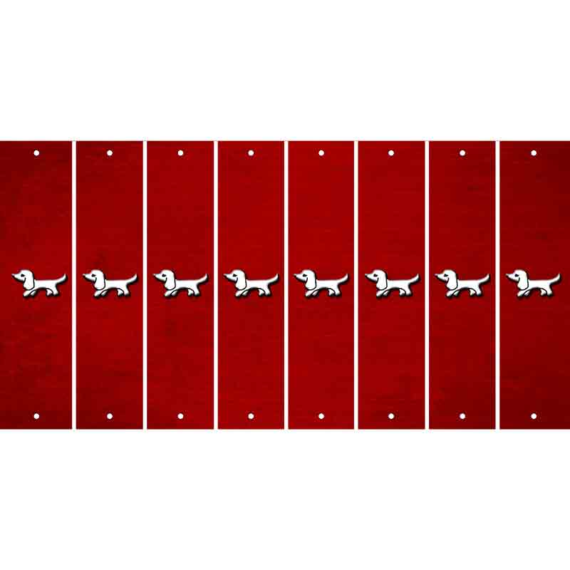 Red Oil Rubbed Cut Fun Strips (Set of 8) DOG