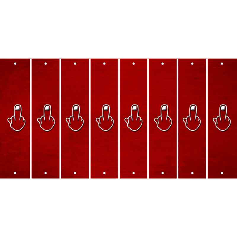 Red Oil Rubbed Cut Fun Strips (Set of 8) MIDDLE FINGER