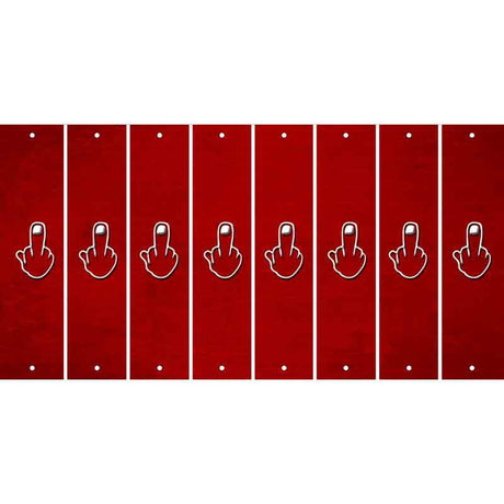 Red Oil Rubbed Cut Fun Strips (Set of 8) MIDDLE FINGER