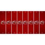 Red Oil Rubbed Cut Fun Strips (Set of 8) HOCKEY PUCK
