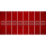 Red Oil Rubbed Cut Fun Strips (Set of 8) BASEBALL WITH BAT