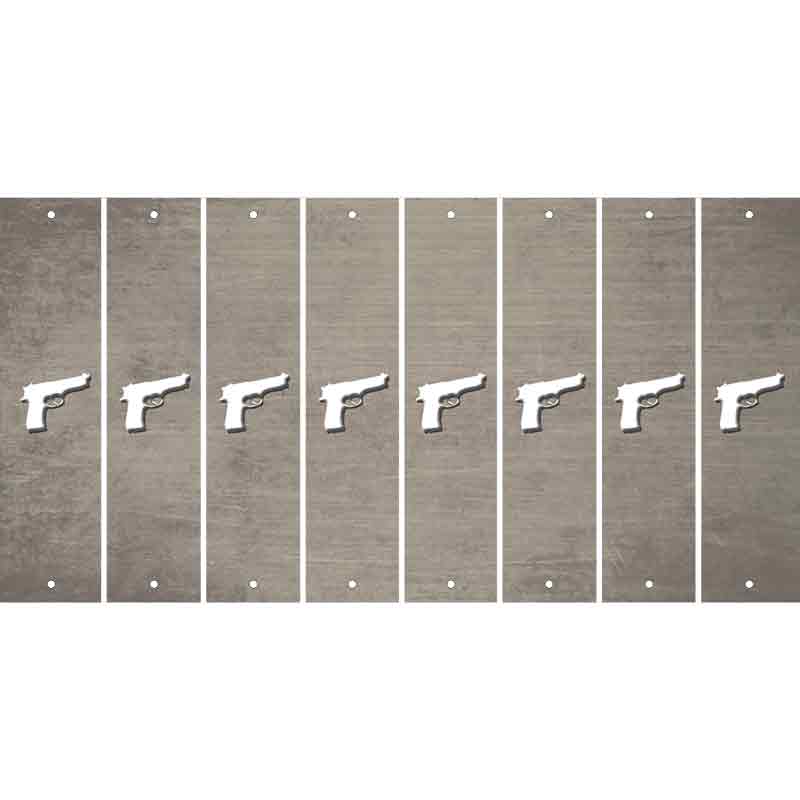 Tan Oil Rubbed Cut Fun Strips (Set of 8) HANDGUN