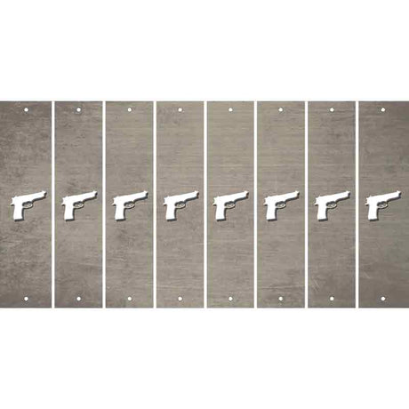 Tan Oil Rubbed Cut Fun Strips (Set of 8) HANDGUN