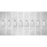 White Oil Rubbed Cut Fun Strips (Set of 8) BASEBALL