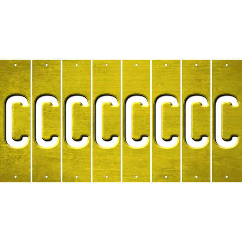 Yellow Oil Rubbed Cut Fun Strips (Set of 8) D