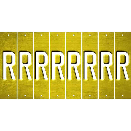 Yellow Oil Rubbed Cut Fun Strips (Set of 8) S