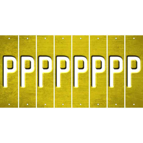 Yellow Oil Rubbed Cut Fun Strips (Set of 8) Q