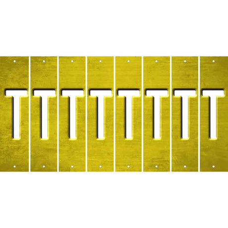 Yellow Oil Rubbed Cut Fun Strips (Set of 8) U