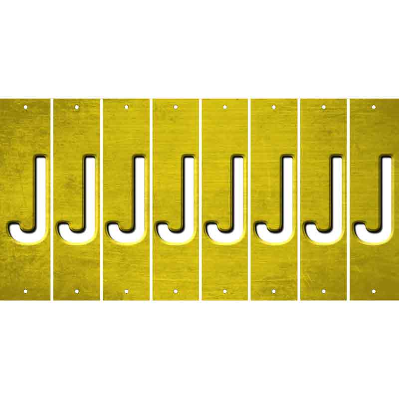 Yellow Oil Rubbed Cut Fun Strips (Set of 8) K