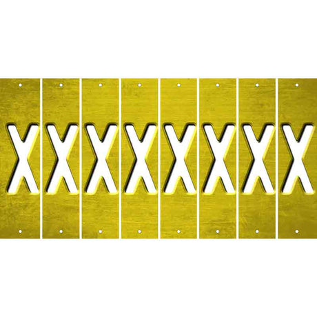 Yellow Oil Rubbed Cut Fun Strips (Set of 8) Y