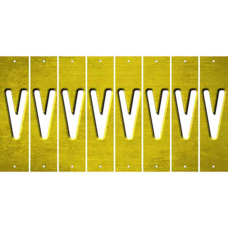 Yellow Oil Rubbed Cut Fun Strips (Set of 8) W