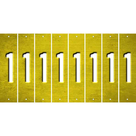 Yellow Oil Rubbed Cut Fun Strips (Set of 8) 2