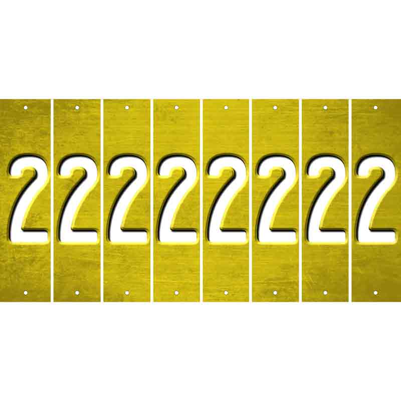 Yellow Oil Rubbed Cut Fun Strips (Set of 8) 3