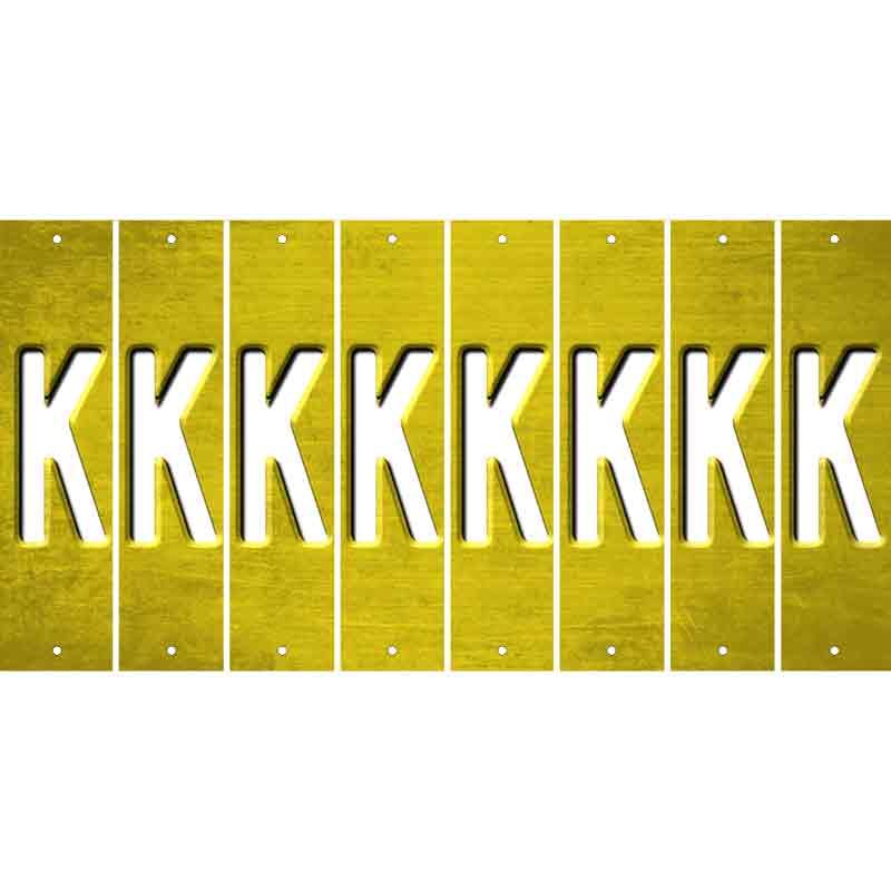 Yellow Oil Rubbed Cut Fun Strips (Set of 8) L