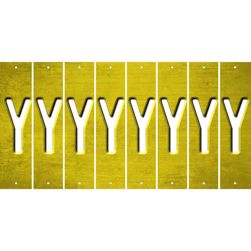 Yellow Oil Rubbed Cut Fun Strips (Set of 8) Z