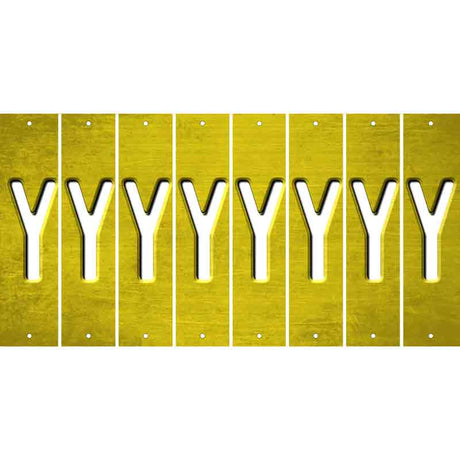 Yellow Oil Rubbed Cut Fun Strips (Set of 8) Z