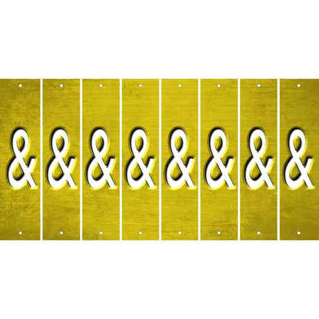 Yellow Oil Rubbed Cut Fun Strips (Set of 8) HEART