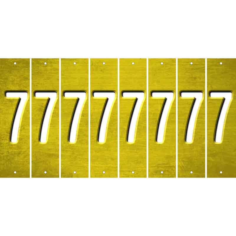 Yellow Oil Rubbed Cut Fun Strips (Set of 8) 8