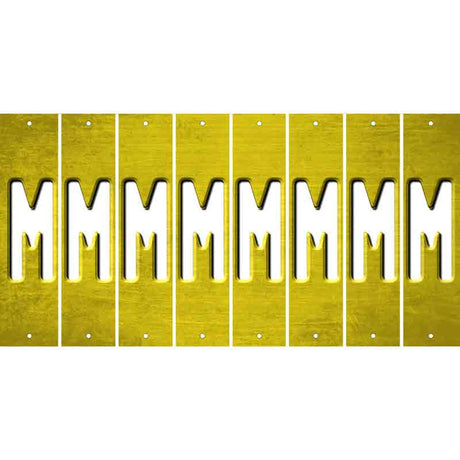 Yellow Oil Rubbed Cut Fun Strips (Set of 8) N